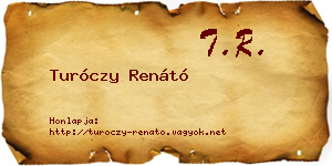 Turóczy Renátó névjegykártya
